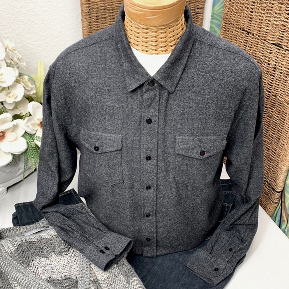 Coastal Other - Men’s charcoal grey L/S button front shirt- XXL